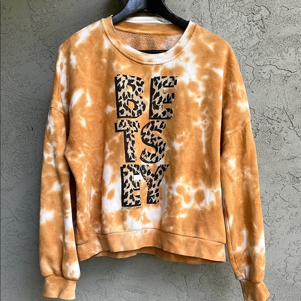 Betsey Johnson Orange Tie-Dye Sweatshirt